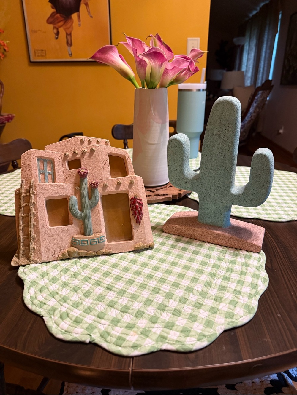 Southwestern Ceramic Photo Frame & Cactus Décor